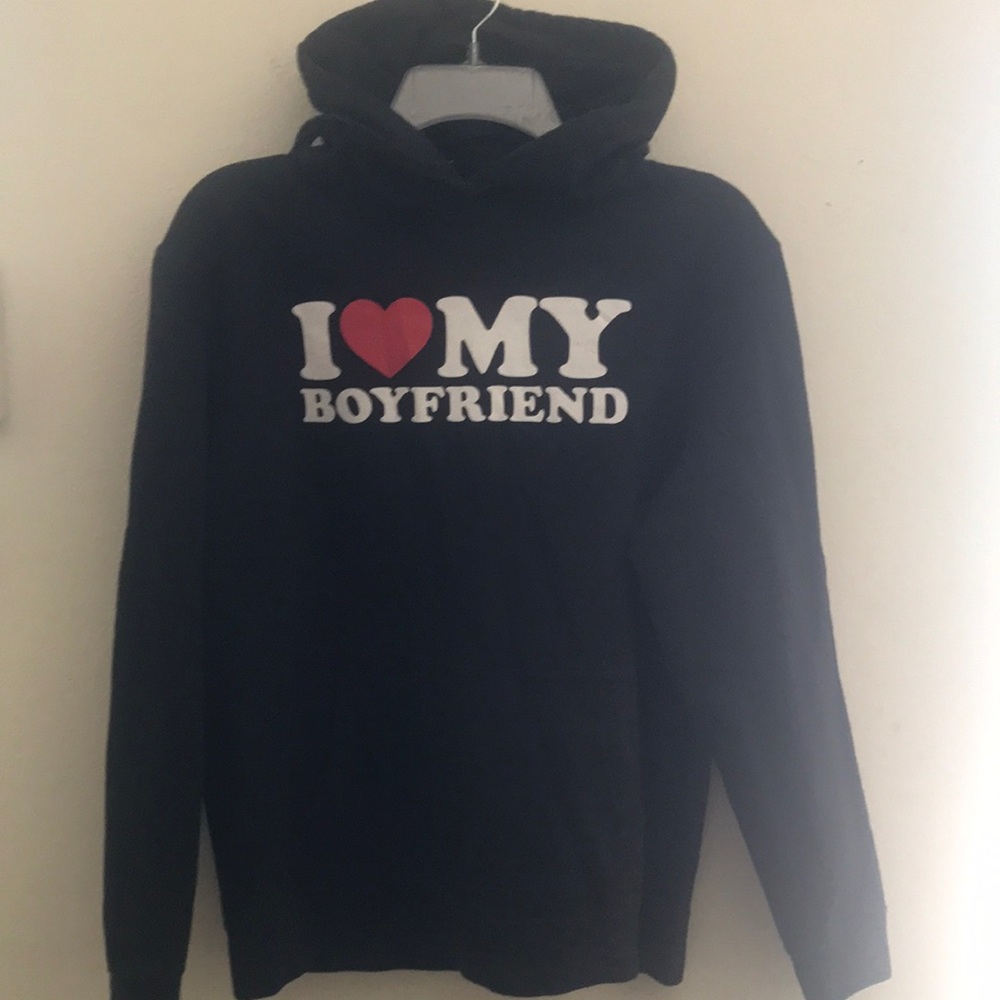 Black 'I Love My Boyfriend' Hoodie